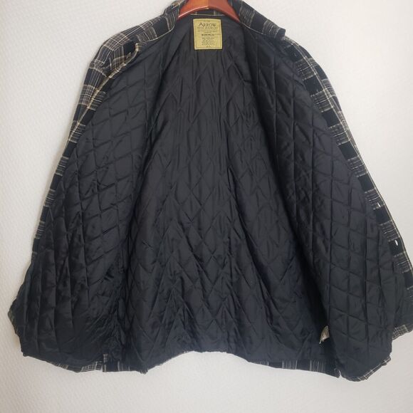 Vintage Arrow‎ Blue Jean Company Flannel Quilted Work Chore Shirt Shacket. Sz L - Picture 7 of 10